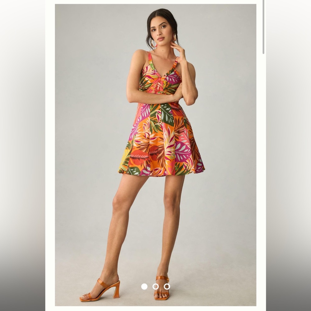 Anthropologie Maeve Printed Ruched Dress Size 4 NWT
